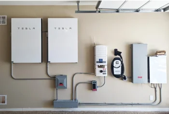 Two Tesla Powerwalls + Car Charger 1
